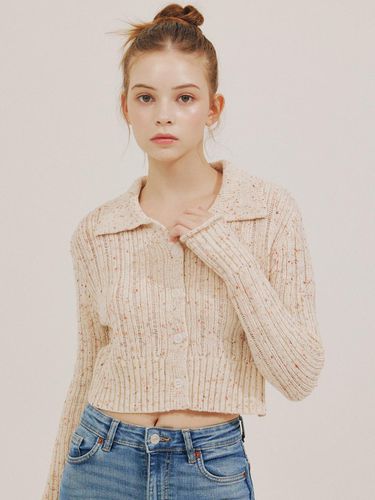 Collar cropped cardigan [CREAM] - DELICCENT - Modalova