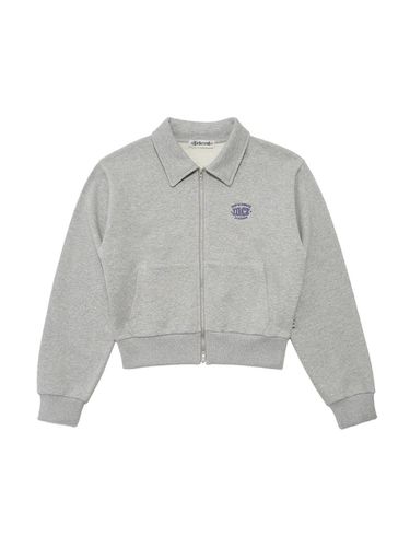 Cara sweat zip-up [MELANGE GRAY] - DELICCENT - Modalova