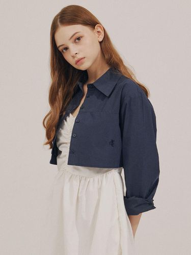 Two-Pocket Crop Shirt [NAVY] - DELICCENT - Modalova