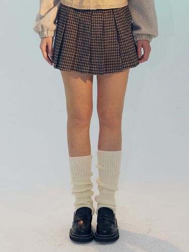 Gun Club Checkered Mini Skirt [NAVY] - DELICCENT - Modalova