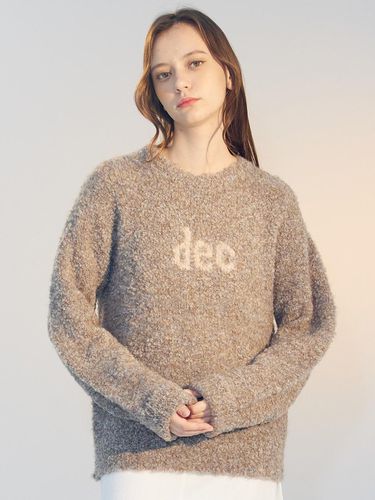 Letter Jacquard Sweater [BROWN] - DELICCENT - Modalova