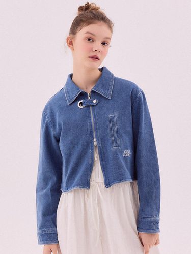 Blue jacquard denim jacket [BLUE] - DELICCENT - Modalova