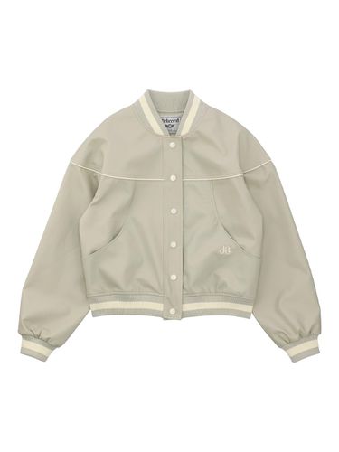 Leather Point Jacket [LIGHT KHAKI] - DELICCENT - Modalova