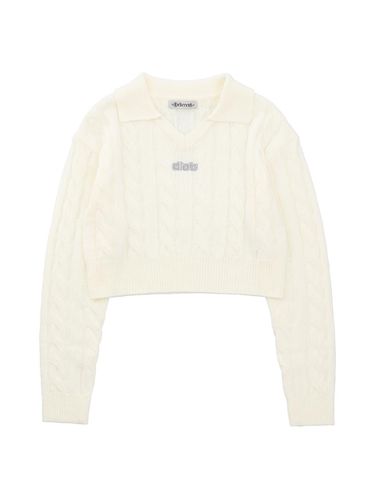 Cropped cable collar knitwear [] - DELICCENT - Modalova