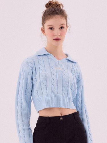 Cropped cable collar knitwear [] - DELICCENT - Modalova