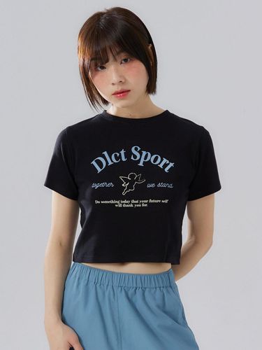 Crop T-shirt [BLACK] - DELICCENT - Modalova