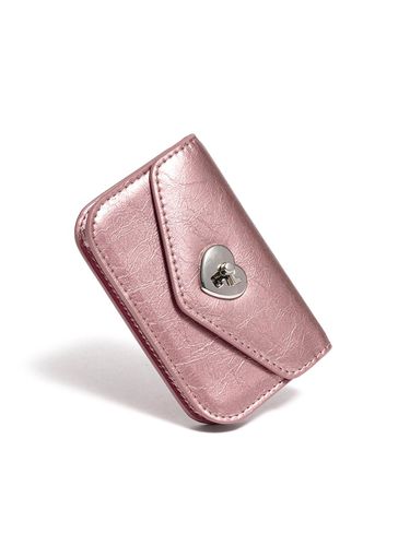 Heart Lock Compact Business Card Wallet Rose Gold - Le masque - Modalova