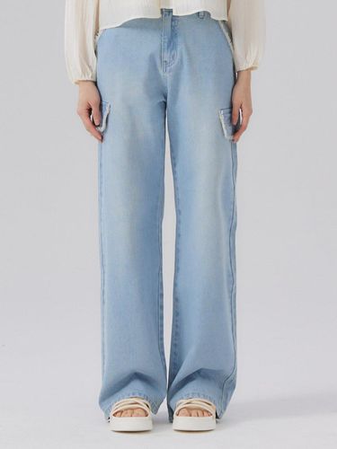 Fringe denim pants [BLUE] - DELICCENT - Modalova