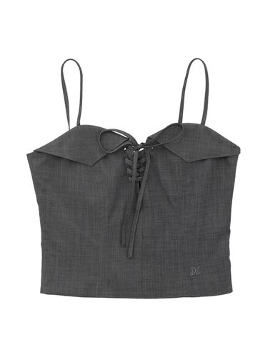 Lace-up bustier [CHARCOAL] - DELICCENT - Modalova