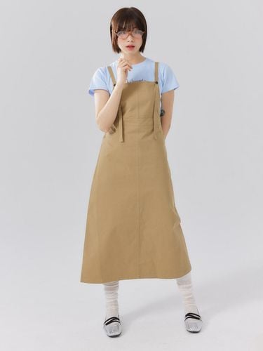 Shoulder String dress [LIGHT KHAKI] - DELICCENT - Modalova