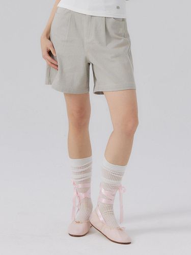 Twill Half Pants [LIGHT GRAY] - DELICCENT - Modalova