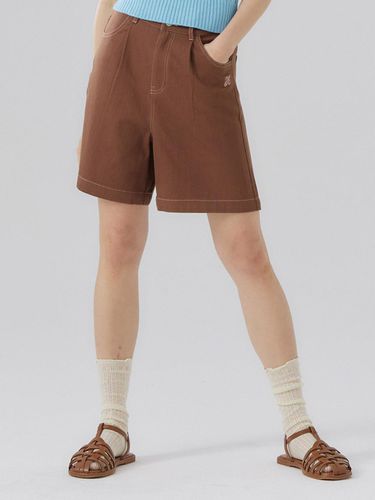 Twill Half Pants [BROWN] - DELICCENT - Modalova