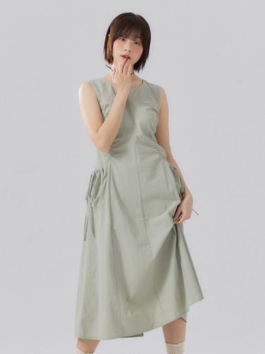 Shirring Ribbon Slit dress [MINT] - DELICCENT - Modalova