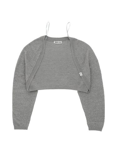 Cropped knit bolero [GRAY] - DELICCENT - Modalova