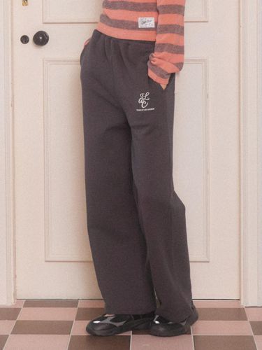 Wide sweatpants [CHARCOAL] - DELICCENT - Modalova