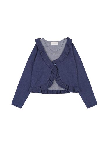 Fioni Frill Cardigan Set [BLUE] - DELICCENT - Modalova