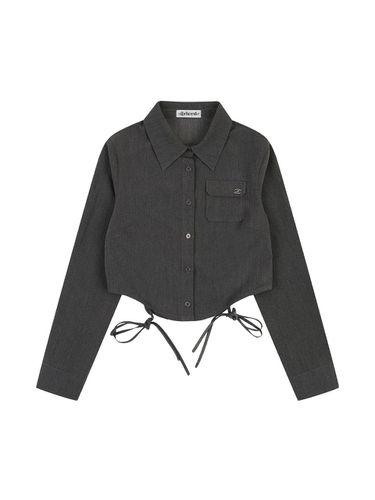 Miu String Cropped Shirt [CHARCOAL] - DELICCENT - Modalova