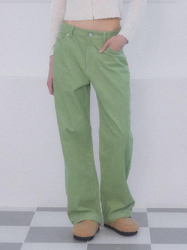 Color Corduroy Pants [GREEN] - DELICCENT - Modalova