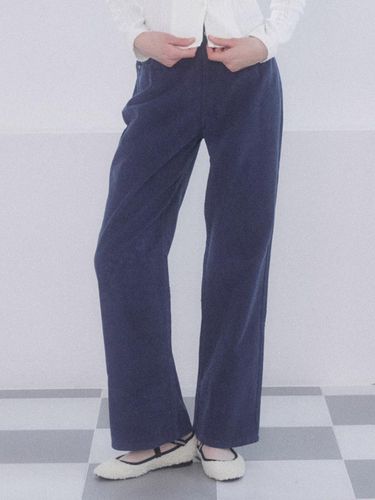 Color Corduroy Pants [DEEP BLUE] - DELICCENT - Modalova