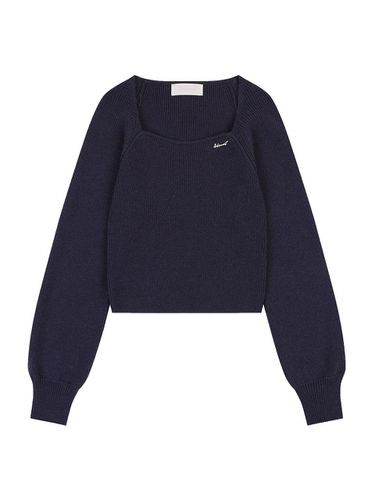 Puff Square Neck Pullover [NAVY] - DELICCENT - Modalova