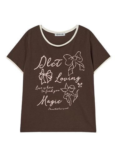 Coloring Ribbon Graphic T-shirt [] - DELICCENT - Modalova