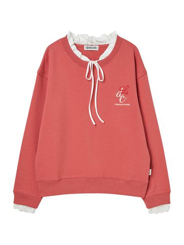 A frill sweatshirt [CORAL] - DELICCENT - Modalova