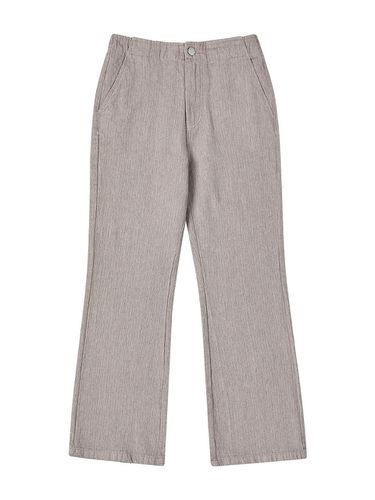 Stitch Blended Bootcut Pants [GRAY] - DELICCENT - Modalova