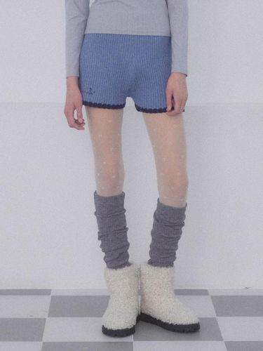 Benny ribbed knit shorts [BLUE] - DELICCENT - Modalova