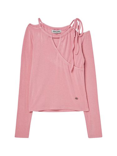 Cut Out Slim T-shirt [PINK] - DELICCENT - Modalova