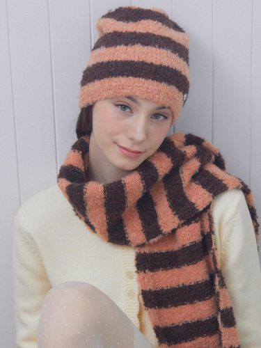 Stripe boucle beanie [2 COLOR] - DELICCENT - Modalova