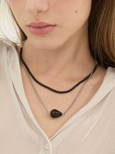 BLACK BEADS LAYERED NECKLACE #0028 - aora - Modalova