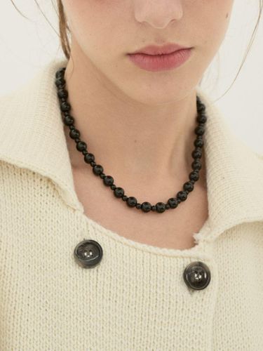 BLACK BEADS RIBBON NECKLACE #0029 - aora - Modalova