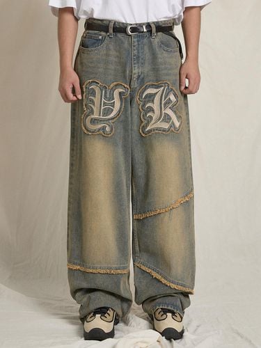 YK Applique Denim Pants Yellow Washing - WAIKEI - Modalova