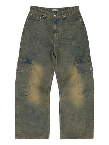 Yellow Washed Cargo Denim Pants - WAIKEI - Modalova