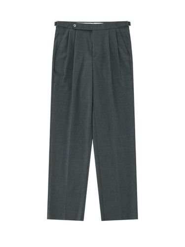 Wool Gabardine 2Pleats relaxed Pants (Grey) - Bellief - Modalova