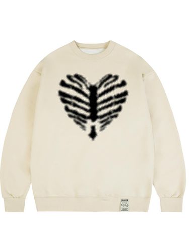 UNISEX] Bone heart dot silhouette sweatshirt - GRAVER - Modalova