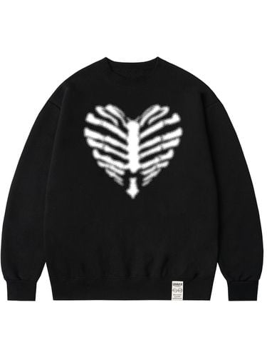 UNISEX] Bone Heart Dot Silhouette Sweatshirt - GRAVER - Modalova