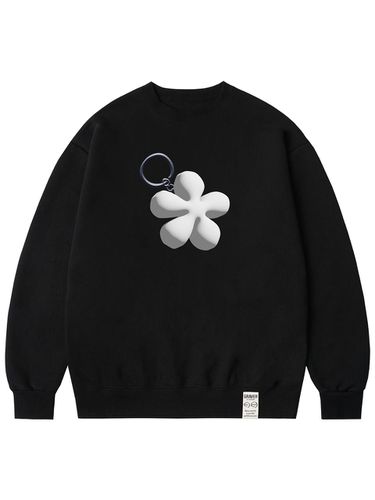 UNISEX] Flower Key Ring Sweatshirt_Black - GRAVER - Modalova