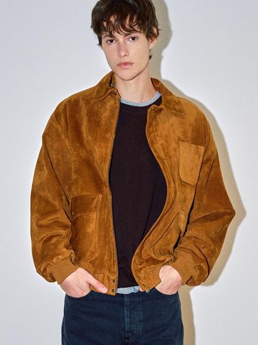 UNISEX Tegel Suede Bomber Jacket (Brown) - AND YOU - Modalova