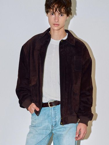 REAL SUEDE] UNISEX Tegel Suede Bomber Jacket (Bro - AND YOU - Modalova