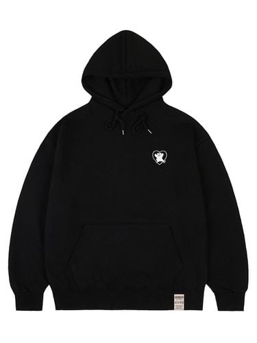 UNISEX] Bear Heart Embroidered Hoodie_Black/Black - GRAVER - Modalova