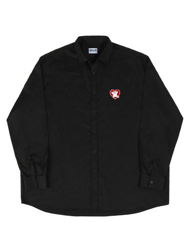 UNISEX] Bear Heart Embroidery Basic Shirt - GRAVER - Modalova