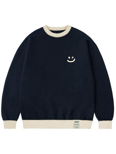 UNISEX] Small Drawing Color Sweatshirt_Navy - GRAVER - Modalova