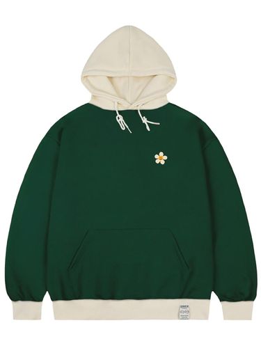 UNISEX] Cream Flower Dots Coloring Hoodie_Green - GRAVER - Modalova