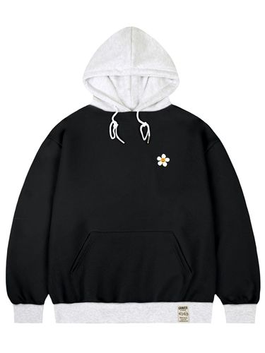 UNISEX] White Flower Dot Coloring Hoodie_Black - GRAVER - Modalova