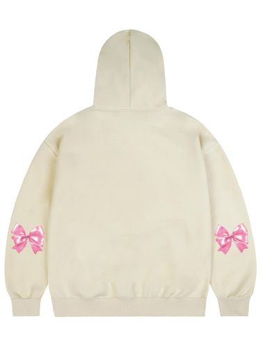 UNISEX] Elbow Ribbon Hoodie_beige - GRAVER - Modalova