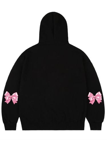 UNISEX] Elbow Ribbon Hoodie_Black - GRAVER - Modalova