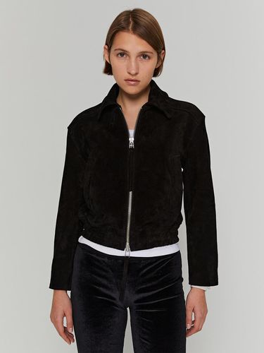 Cropped Suede Jacket (Black) - ANDROS - Modalova