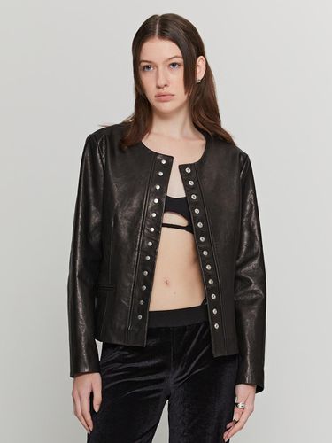 Classic Vegetable Leather Jacket (Black) - ANDROS - Modalova