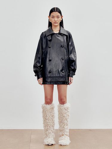 Lambskin Half Double coat (Black) - ANDROS - Modalova